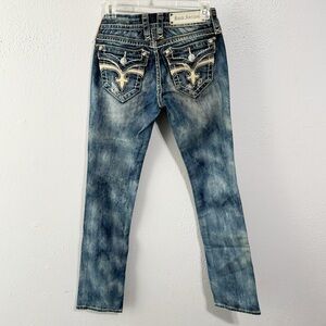 Rock Revival embellished Leah straight leg Jean size 26